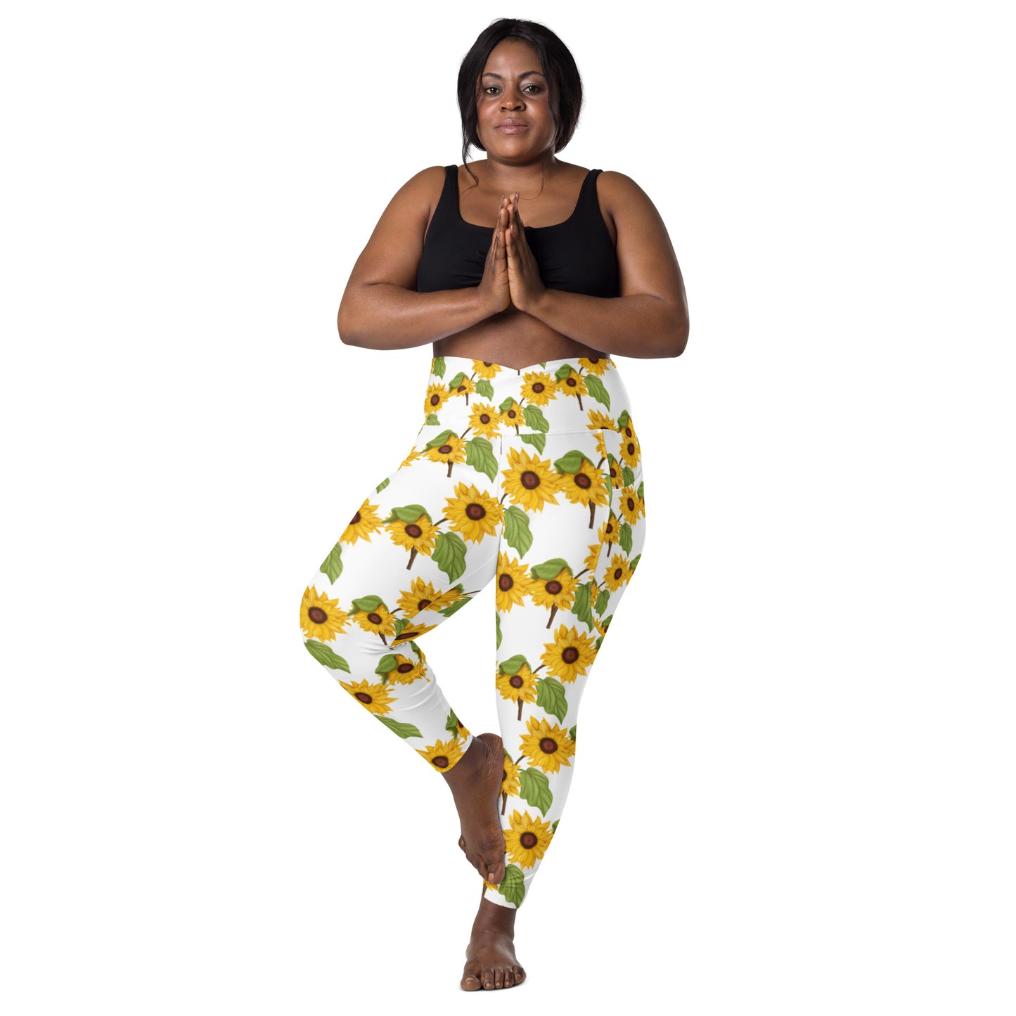 Crossover leggings with pockets